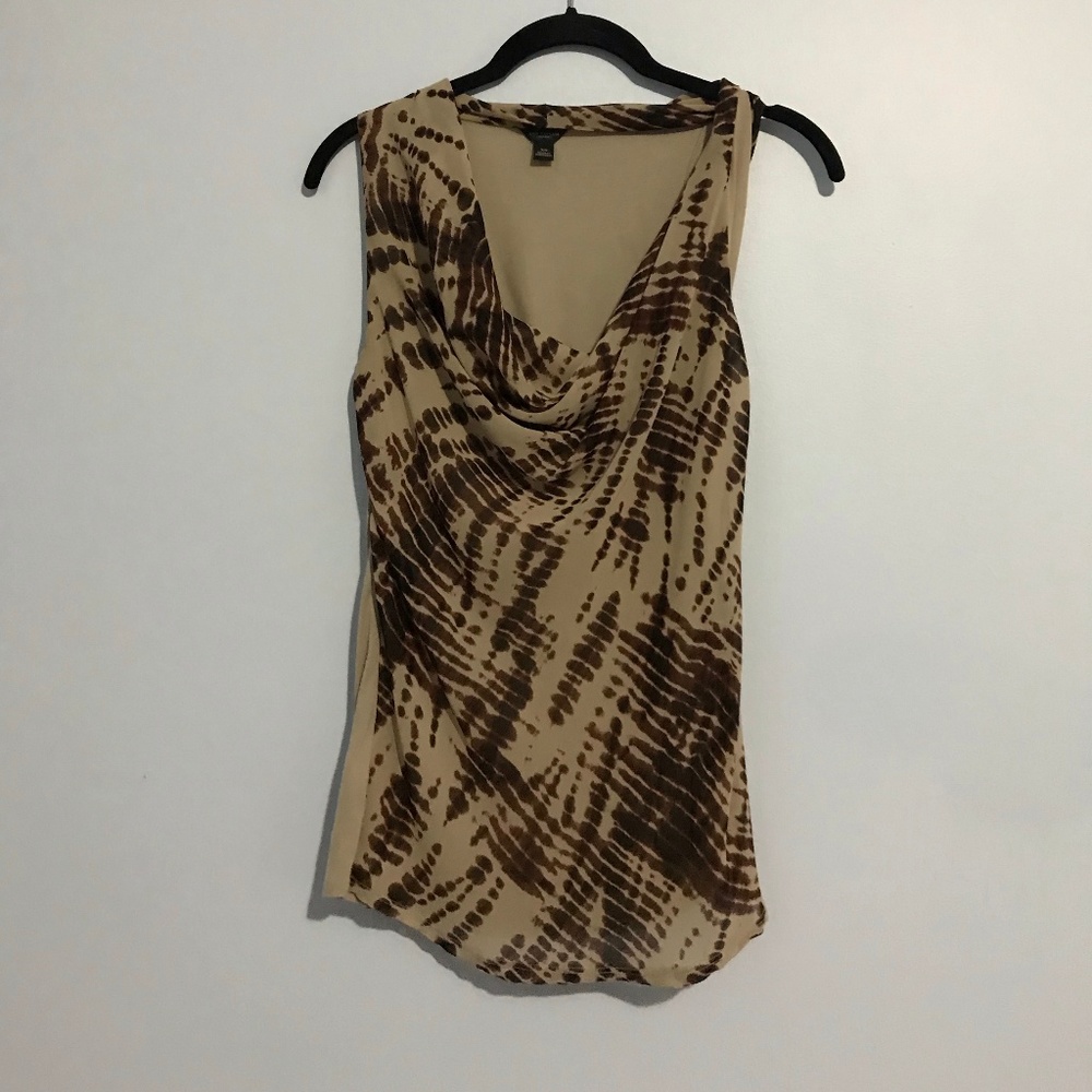 Ann Taylor Brown & Tan Pattern Blouse